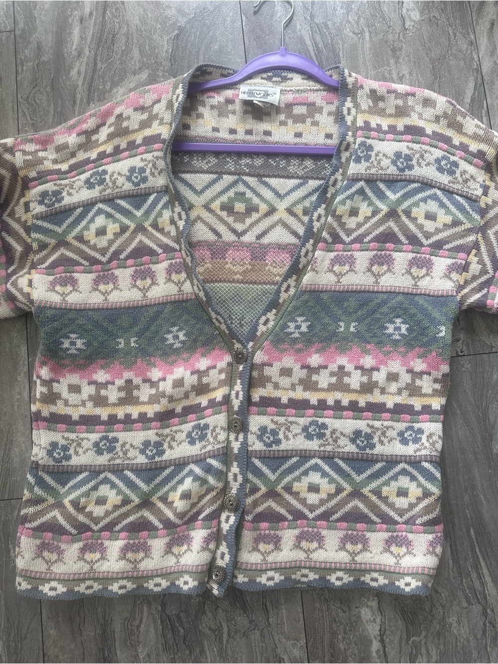 Vintage Heartworks Cardigan 100% Cotton M